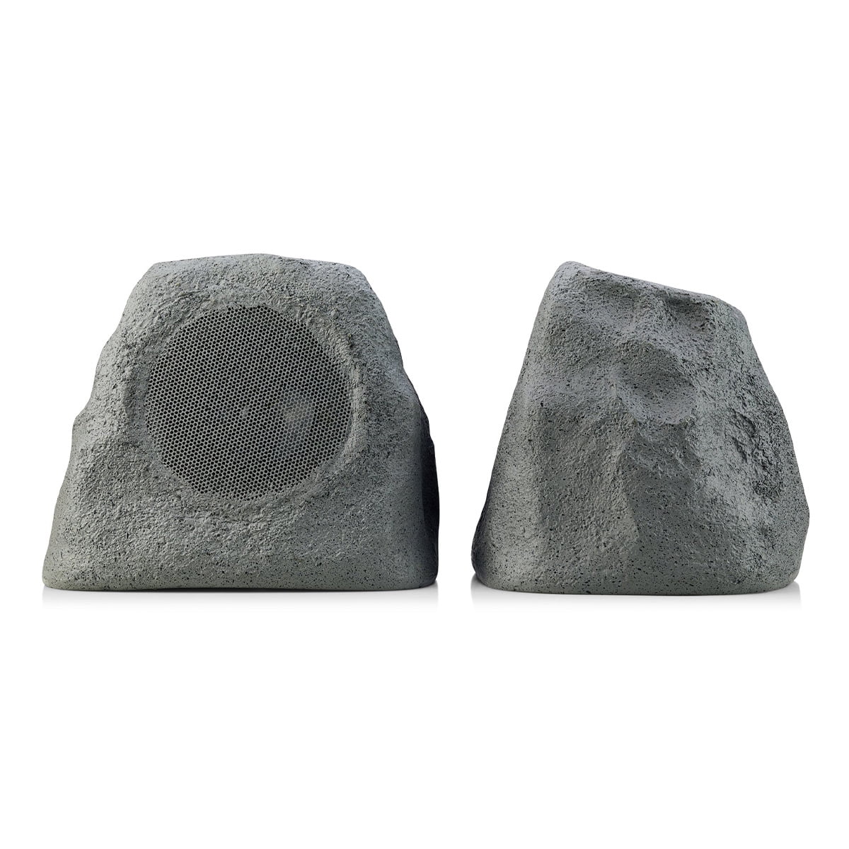 iHome Audio iHRK-500S-PR Solar Powered Rechargeable Bluetooth Outdoor Rock Speakers with TWS Linking - Pair (Gray Slate)