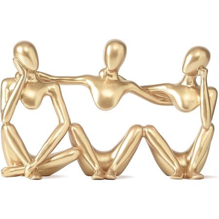 Best Friend Statue Gold Figurines Home Decor for Coffee Table Decor, Home Decorations for Living Room Bedroom, FJS Resin Friends Figurines Room Shelf Decoration