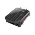 thumbnail image 1 of George Foreman Parrilla Interior Eléctrica de 2 Porciones con Placas Antiadherentes, Prensa Panini, Diseño Delgado Que Ahorra Espacio, Bandeja de Goteo, Carcasa de Plástico Negro, 1 of 5