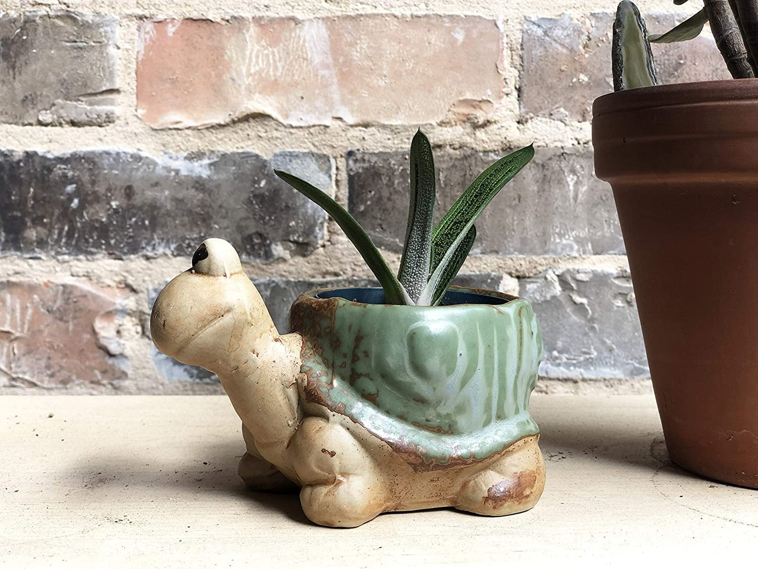 Cute Animal Succulent Planter Pots 3 Pack Turtle Planter Snail Pot Porcupine Planter with Drainage Hole for 2" Small Plants