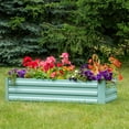 thumbnail image 2 of Sunnydaze Galvanized Rectangle Raised Garden Bed - 4' x 2' x 1' - Green, 2 of 8