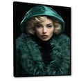 thumbnail image 2 of Designart "Green HighStylish Portait" Fashion Floater Framed Wall Art Print, 2 of 7