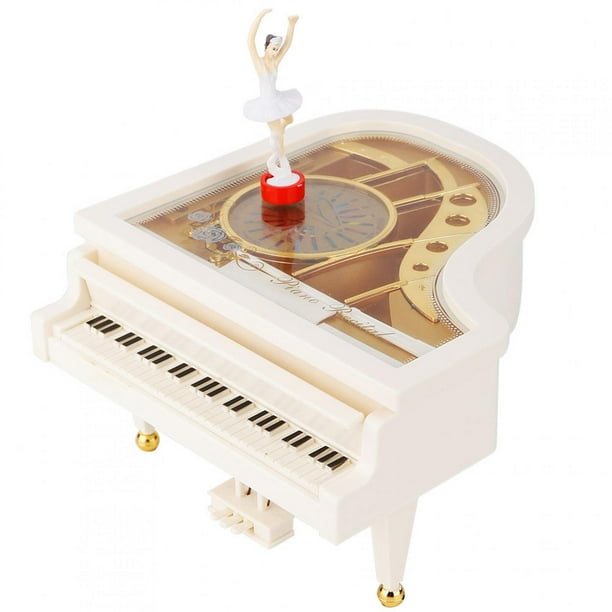 Caja de música con forma de piano para bailarina de ballet, adorno para el hogar, joyero, juguetes para niños, regalo