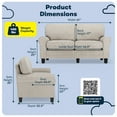 thumbnail image 2 of Serta Copenhagen 61" Rolled Arm Sofa, Easy Care Polyester, Loveseat or Couch for Small Spaces, Light Gray, 2 of 16
