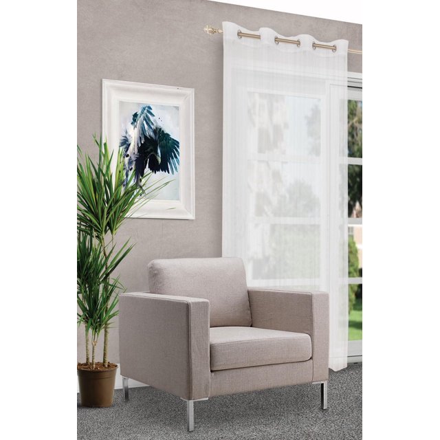 Gouchee Home Charlotte, voilage transparent rayé à œillets, Ensemble de 2 panneaux