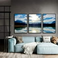 thumbnail image 3 of IDEA4WALL Framed Wall Art Print Set Neon Blue Sky Reflection on Forest Lake Nature Wilderness Photography Realism Rustic Scenic Colorful Ultra for Living Room, Bedroom, Office - 16"x24"x3 Black, 3 of 4