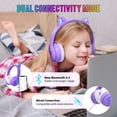 thumbnail image 3 of Auriculares Bluetooth para niños I love e iFECCO Kids con forma de oreja de gato, cableados e inalámbricos, 3 of 7