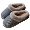 thumbnail image 5 of Mens Faux Faux Fur Slippers, Winter Clog House Shoes Water-Resistant for Indoor Outdoor Use, Warm Comfort Non-Slip, Gray,Size 44, 5 of 6
