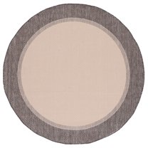 Safavieh Martha Stewart Outdoor Fion Bordered Machine Washable Indoor/Outdoor Area Rug, Camel/Brown, 6'7" x 6'7" Round