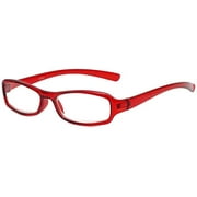 Calabria 8034 Oval Designer Reading Glasses +3.25 Red Women Spring Hinged One Power Readers Distortion Free Lenses Durable