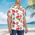 thumbnail image 5 of Xecao Strawberry1 print Hawaiian shirt - a stylish short-sleeve button-down for men, perfect for casual beach and tropical outings., 5 of 9