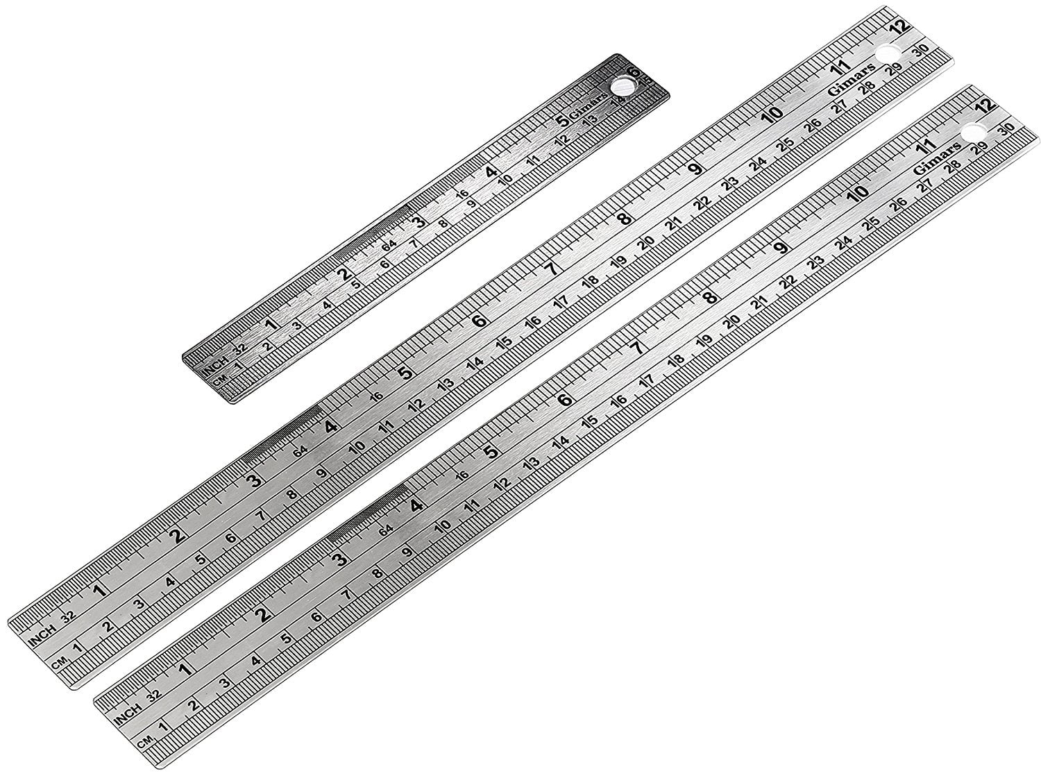 300mm Scale Ruler Set Small Large Measure Rule Metal Stainless A1T8 Steel J9U0 