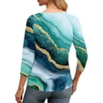 thumbnail image 6 of Staron Women's Casual V-Neck Raglan Sleeve Pullover Top Printed Fashion Blouse Loose Comfy Travel Vacation T-Shirt, S, 6 of 6