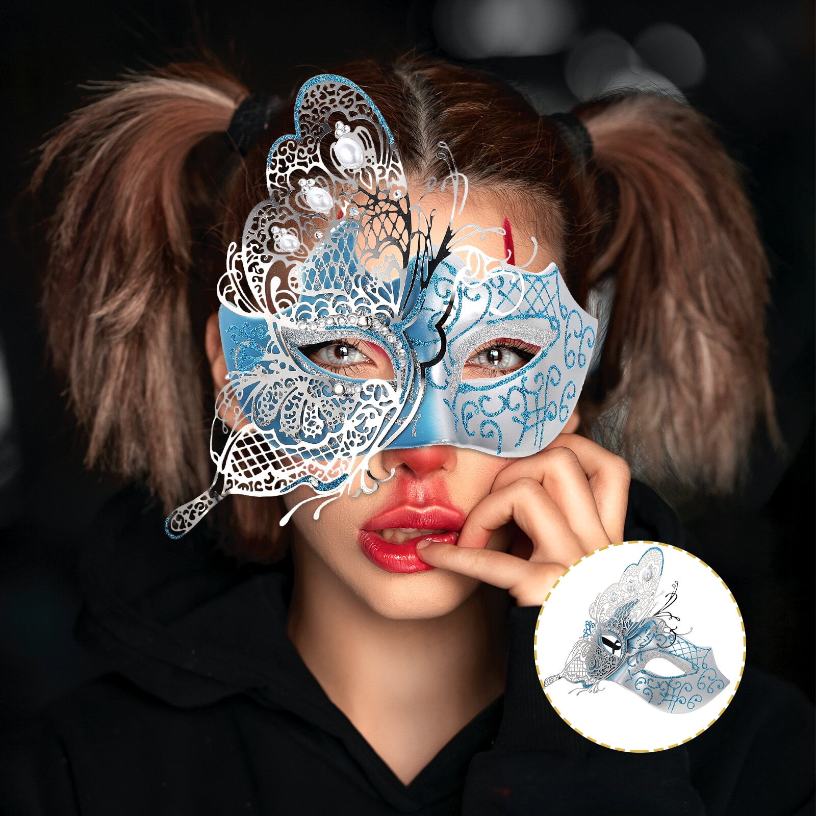 Halfface Party Masks Masquerade Ball Rhinestone Mask Party Women