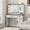 White, variant on Laintene 39.3" Farmhouse Makeup Vanity Desk with Mirror and LED Lights, Glass Top Modern Table Set with Charging Station, Storage Shelves & Drawers, White Vanity Desk for Bedroom