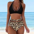 thumbnail image 5 of Fvwitlyh Swimsuits For Women 2 Piece Women High Waisted Bikini Push Up Two Piece Swimsuits Vintage Swimsuit Two Piece Retro Ruched High Waist Print Bikini Set, 5 of 5