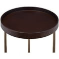 thumbnail image 4 of Home Square Round Tray Table with Metal Frame in Espresso & Gold - Set of 2, 4 of 5