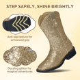 thumbnail image 2 of Botas vaqueras Rollda Kids Glitter Western Gold, talla 3, 2 of 7