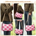 thumbnail image 5 of One Shoulder Chain Handbag 7.1x11x2.8in Women's Hobo Handbags Tote Handbags Shoulder Handbags Card Bag Cash Bag Key Bag Pink Check, 5 of 7