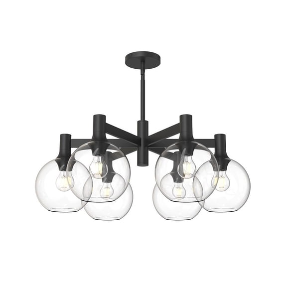 CH506230MBCL-Alora Lighting-Castilla - 6 Light Chandelier-12.63 Inches Tall and 29.5 Inches Wide-Matte Black Finish-Clear Glass Color