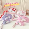 thumbnail image 2 of Sanrio-monedero de dibujos animados Kawaii de 2 piezas, bolsa de cosméticos, Hellokitty, Mymelody, Pu, Semicircular, bolsa de almacenamiento para teléfono móvil, regalo para niñas, 2 of 4