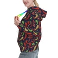 thumbnail image 2 of Wukai Red Chili Print Womens Hoodies Fleece Sweatshirts Long Sleeve Sweaters Pullover Fall Outfits Winter Clothes-Small, 2 of 7