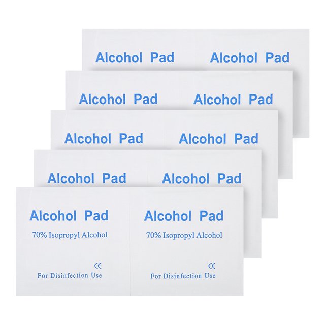 Tampon Alcoolique 10 Pcs Tampon Alcoolique Jetable Désinfection Tampon en Coton Premiers Soins Nécessaires
