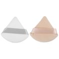 thumbnail image 1 of Unique Bargains 2 Pcs Loose Powder Puff Face Soft Triangle Puff Blender Beauty Makeup Tool Short Plush Beige White, 1 of 6