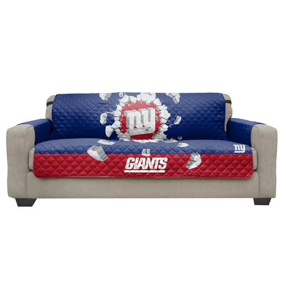 New York Giants 75'' x 110'' 3D Sofa Protector - Blue