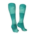 thumbnail image 3 of Honeii Teal Turquoise1 Print Calf Socks Sports Socks Seamless Toe, Trouser Socks,Knee High Long Socks for Women and Men-One Size, 3 of 8