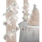Wilton Wedding Day Organza Small Rose Garland, White, 1 Ct