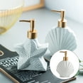 thumbnail image 5 of Simple Style Shell-shape Ceramic Pump Bottle Ceramic Soap Dispenser Bottle, 5 of 5