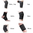 thumbnail image 3 of PinesC Elastic Calf Compression Bandage Sleeve Wrap for Calf Pain Relief Lower Leg Compression Support Shin Splint Guard Adjustable Plus Size Black Large (Black) Black Large, 3 of 4