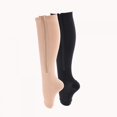 thumbnail image 4 of CNKOO New Women Zipper Compression Socks Zip Leg Support Knee Sox Open Toe Sock S/M/XL YRD, 4 of 11
