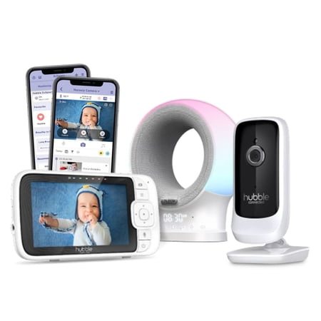 Hubble Connected Eclipse+ and Nursery Pal Link Video Baby Monitor Bundle. Eclipse+ Portable Soother. Nursery Pal Link Baby Monitor, Single Camera.