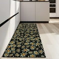 thumbnail image 4 of Black Daisy Flower Orange Centers Pattern Kitchen Rug Mat,Kitchen Runner Rugs Non Skid Washable,Decorative Kitchen Floor Mats for Kitchen,Sink,Laundry,17"X47", 4 of 5