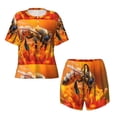 thumbnail image 4 of Lsque Honeybee On Vibrant Flower Women's Short-Sleeved Pajama Set - 2 Piece Soft and Lightweight Sleepwear Set-Small, 4 of 9