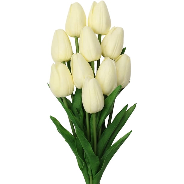 10pcs tulipán imitación flor-blanco leche Adepaton LRWJ462-1