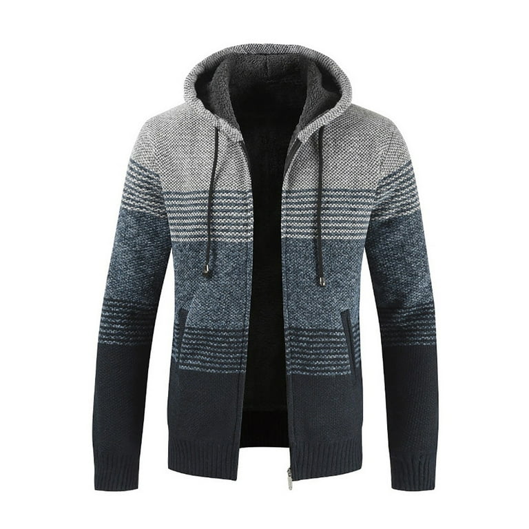 Mens zipped cardigan with collar and side pockets hot sale