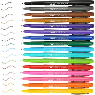 Felt Tip Pens, 24 Colored Fine Point Felt Pen with Fiber Tip - Perfect  Markers Pen for Bullet Journaling Adult Coloring, Note Taking at School  Office