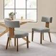 thumbnail image 2 of Side Dining Chair, Set of 2, Grey Gray, Fabric, Kitchen Cafe Bistro Hospitality Restaurant, Modern Contemporary HB36867, 2 of 11