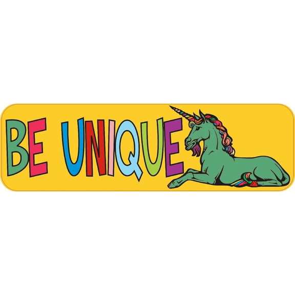 10in x 3in Be Unique Unicorn Vinyl Bumper Stickers Car Decals Window Sticker Decal