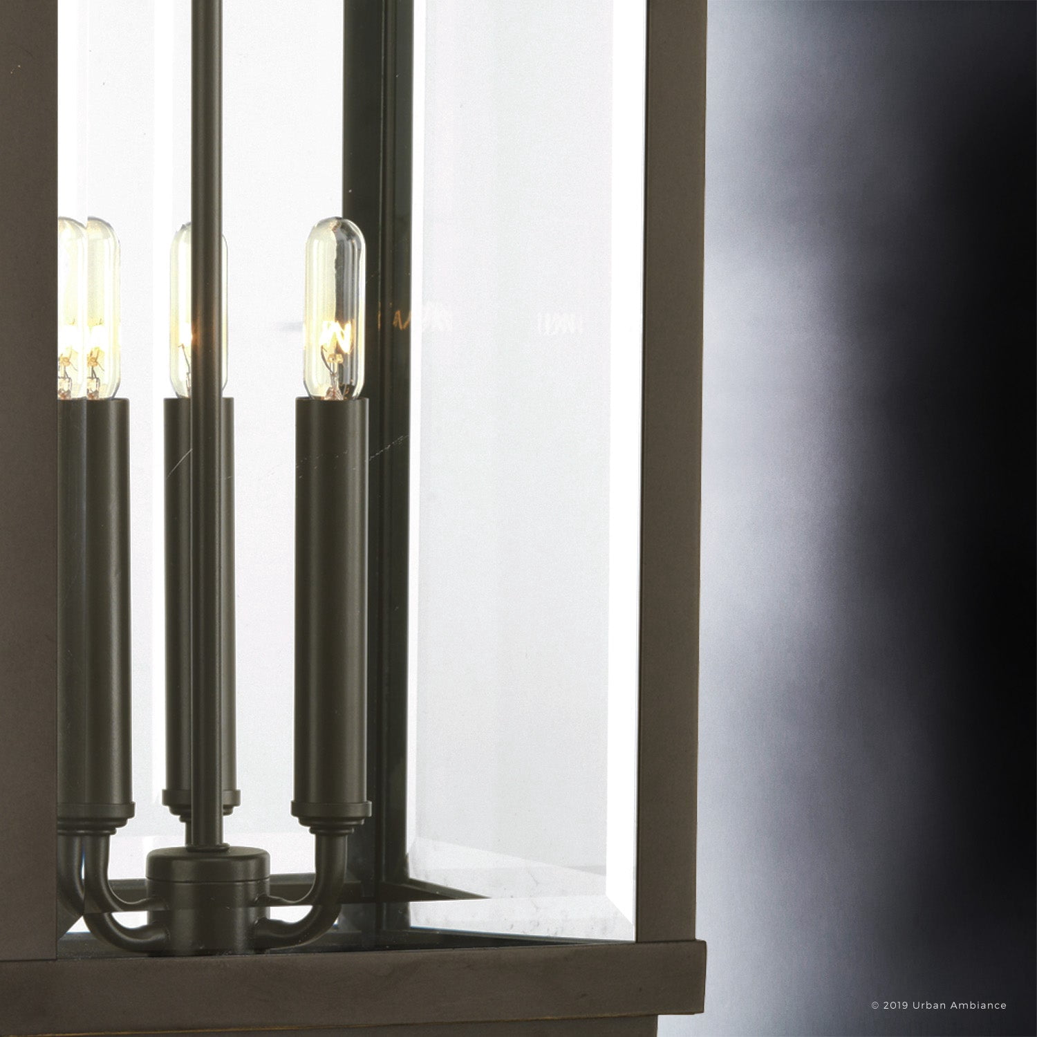 Luxury Colonial Outdoor Post Light, 26.875''H x 9.5''W, with Modern Farmhouse Style Elements, Posh Design, Olde Bronze Finish and Glass, UHP1190