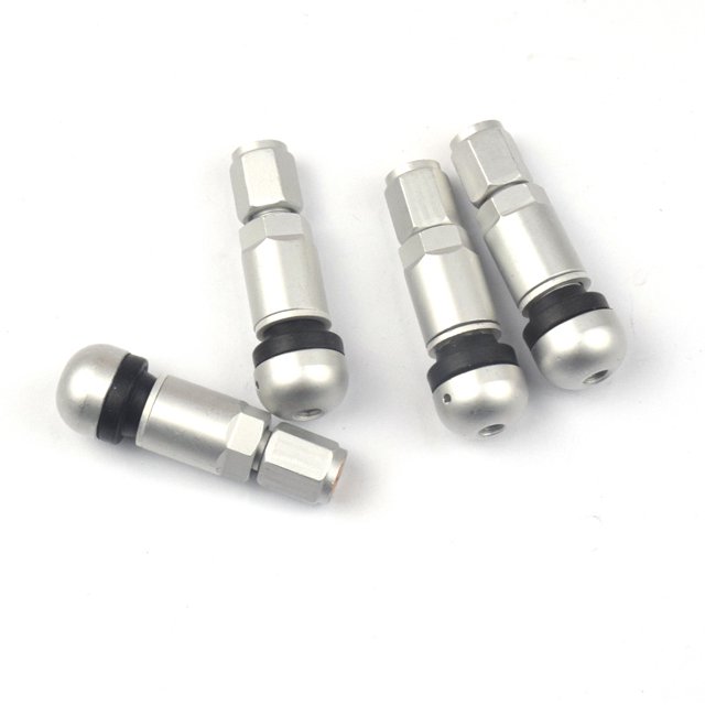 Válvula de aluminio de aleación de aluminio al vacío sin cámara para neumáticos de automóvil de fondo redondo 525