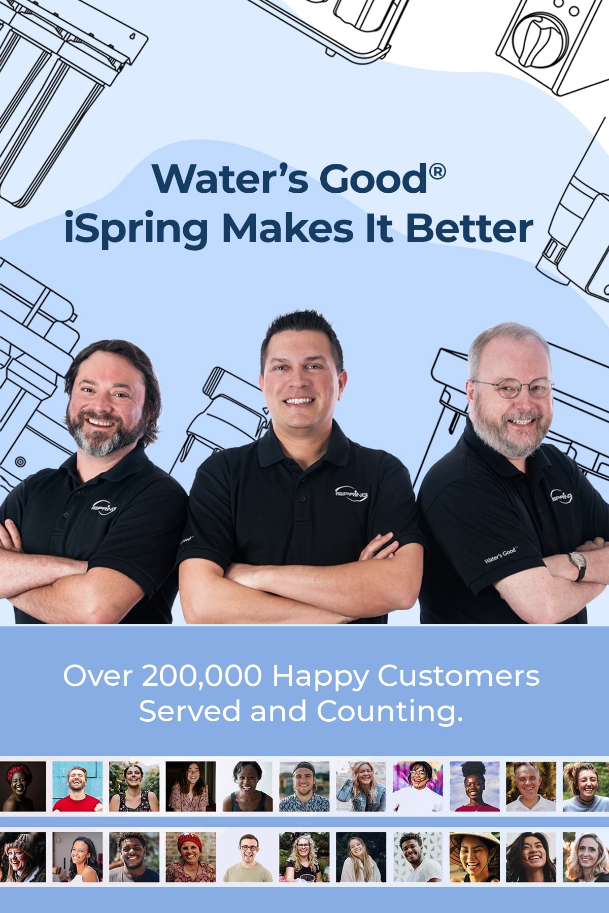 iSpring FC25B-PB 4.5” x 20” Lead, Arsenic, Cadmium, Chlorine Reducing Whole House Water Filter, SGS-Tested, Fits iSpring WGB32B Series