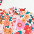 thumbnail image 6 of ASFGIMUJ Toddler Swimsuit Girl Two Piece Summer Long Sleeve Floral Prints 1 Piece Swimwear Beach Onesie Bikini With Hat Outfits Toddler Girl Bathing Suit,Size 18 Months-24 Months, 6 of 7