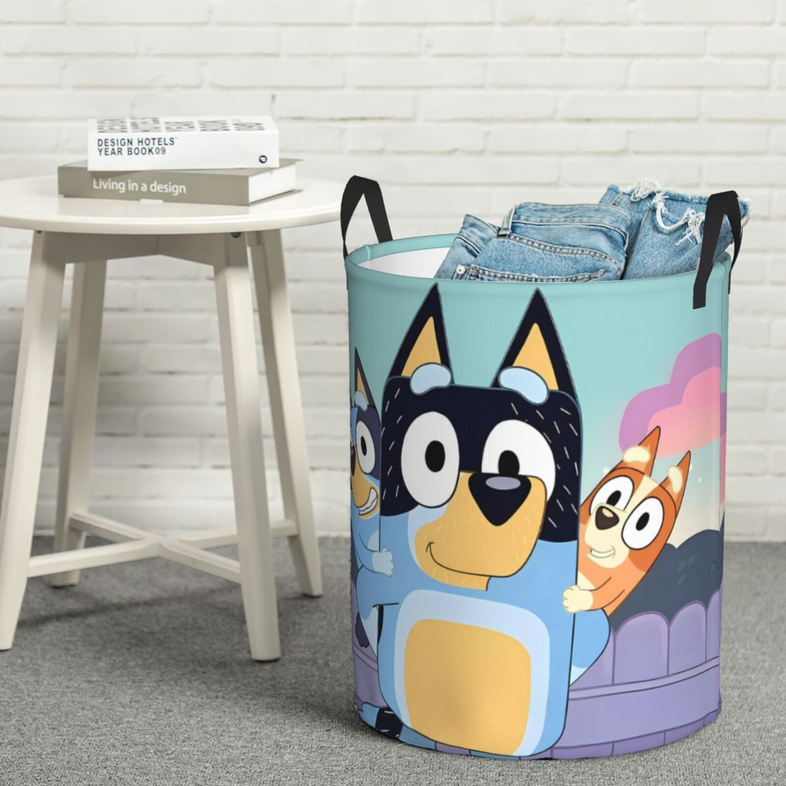 Netaao Bluey for Circular Hamper Modern Laundry Basket with Handles-Small