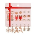 thumbnail image 4 of Pendientes de Navidad,Pendientes de regalo de árbol de Navidad Pendientes de campana de ciervo,Juego de joyería de fiesta para mujer con de moda combinación,Pendientes de aro para, 4 of 8
