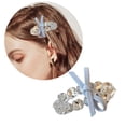 thumbnail image 2 of 2pcs Sparkling Rhinestone Alloy Hairpin Elegant Barrettes For Women Girls, 2 of 9
