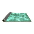 thumbnail image 2 of Ahgly Company Indoor Square Abstract Turquoise Blue Modern Area Rugs, 8' Square, 2 of 4